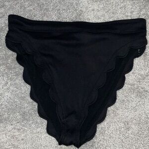 Black Scalloped Bikini Bottoms